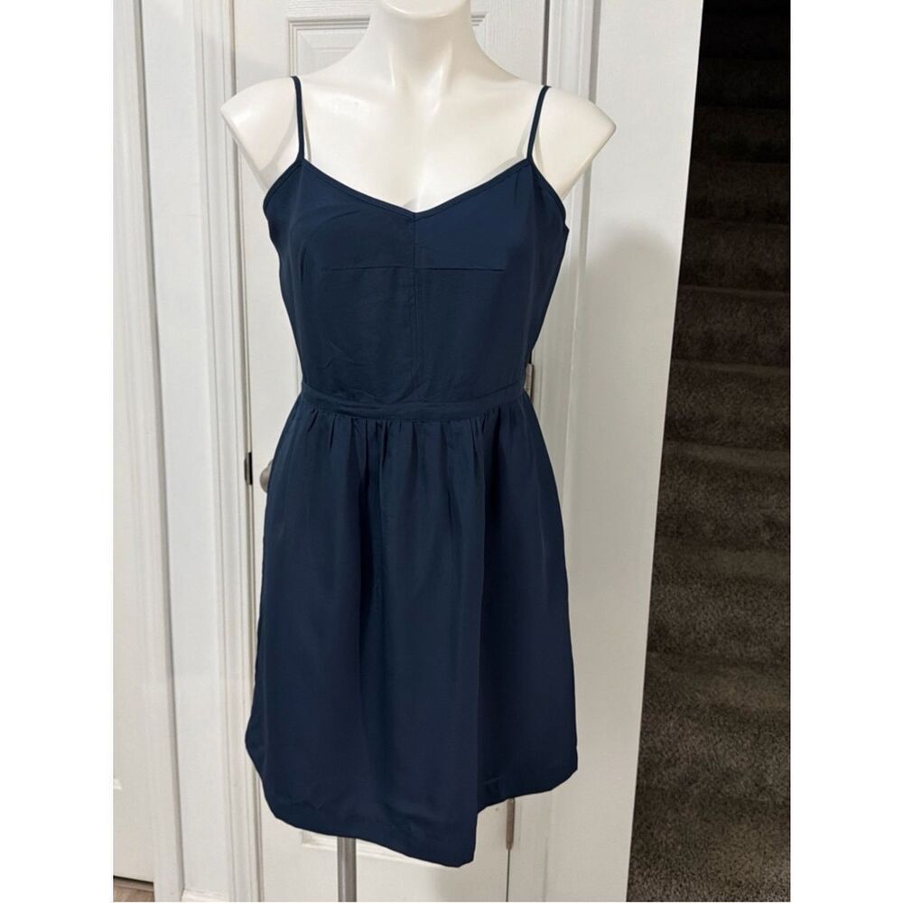 J. Crew Navy Spaghetti-Strap Mini Dress